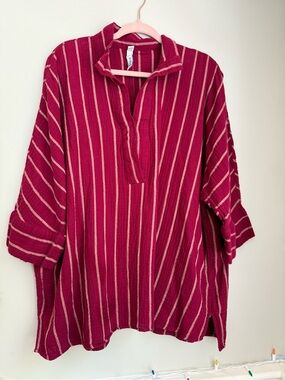 torrid Berry Pink Striped Pullover Tunic
